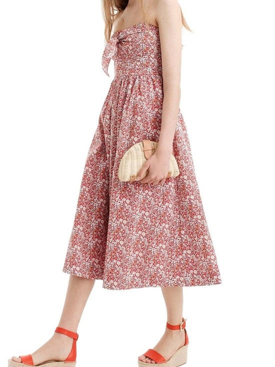 J. Crew Dresses & Skirts - J. Crew Floral Liberty Tie Front Strapless Sweetheart Dress